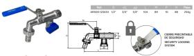 ARFOSA AR500123434 - GRIFO DE ESFERA DOS SALIDAS 1/2X3/4X3/4"  PASO TOTAL PN16