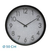 FABRILAMP ILUMINACION 220815009 - RELOJ DE PARED HIGUERON NEGRO/GRIS 50X50X2