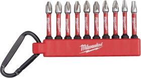 MILWAUKEE 4932492939 - Juego de 10 puntas destornillador 1/4 +mosqueton