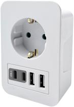 HEPOLUZ 01793 - ADAPTADOR SCHUKO 2USB C+2USB A